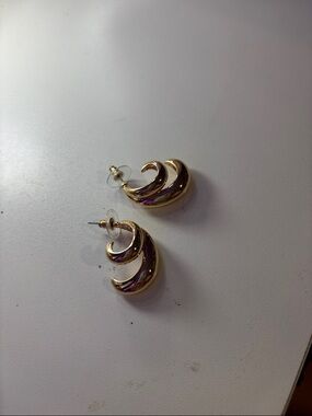 Target Gold-Tone Twisted Wave Hoop Earrings